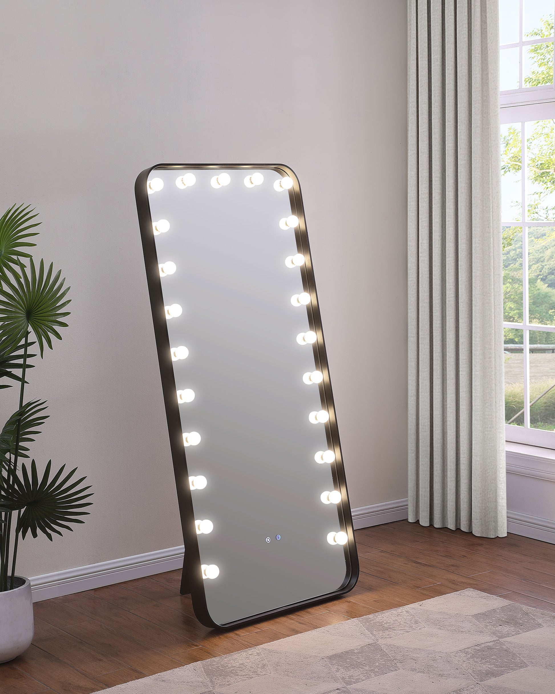 COMO MIRROR スタンド Canton 32 x 71 Inch LED Standing Mirror with Speakers Black – Adam