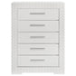 Ives 5-drawer Bedroom Chest of Drawers White High Gloss