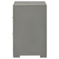 Ives 2-drawer Nightstand Bedside Table Grey High Gloss