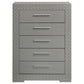 Ives 5-drawer Bedroom Chest of Drawers Grey High Gloss