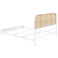 Amherst Radio Weave Rattan Metal Eastern King Bed White