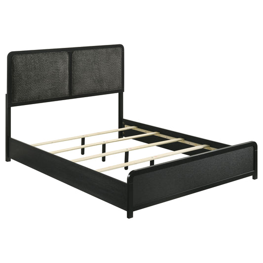 Cavelle 51-inch Upholstered Queen Panel Bed Black