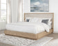 Kailani 52-inch Eastern King Wingback Bed Beige Oak