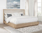 Kailani 52-inch California King Wingback Bed Beige Oak
