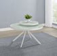 Briggs Round Marble Printed Glass Top Coffee Table White