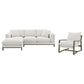 Geneva Boucle Upholstered Wood Arm Accent Chair Sand