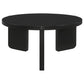 Cordova 3-piece Solid Wood Coffee and End Table Set Black