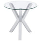 Kenzie 2-piece Round Coffee and End Table Set Chrome