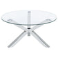 Kenzie 2-piece Round Coffee and End Table Set Chrome