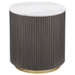 Jason 2-piece Round White Marble Coffee Table Set Charcoal