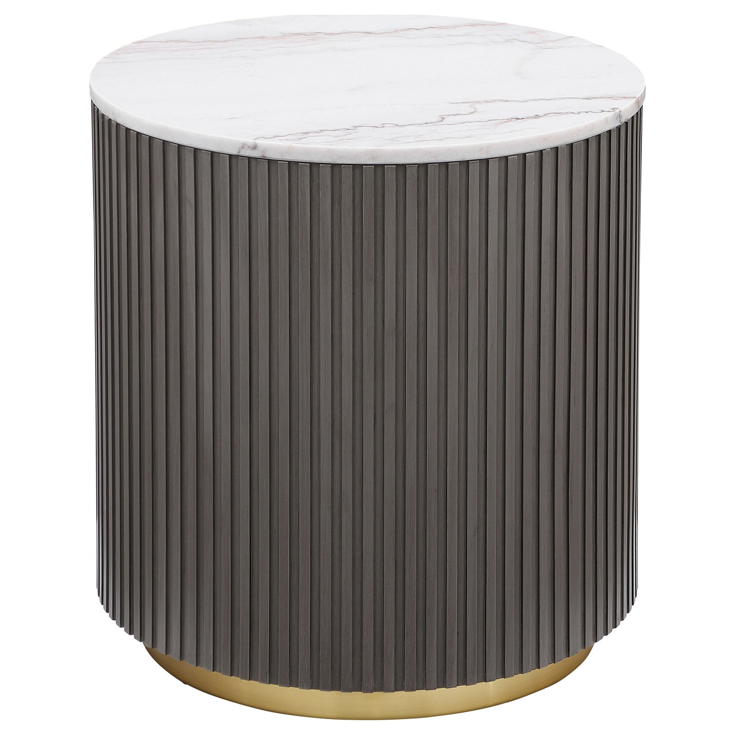 Jason 3-piece Round White Marble Coffee Table Set Charcoal