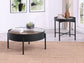 Ozella 2-piece Round Coffee and End Table Set Sandy Black