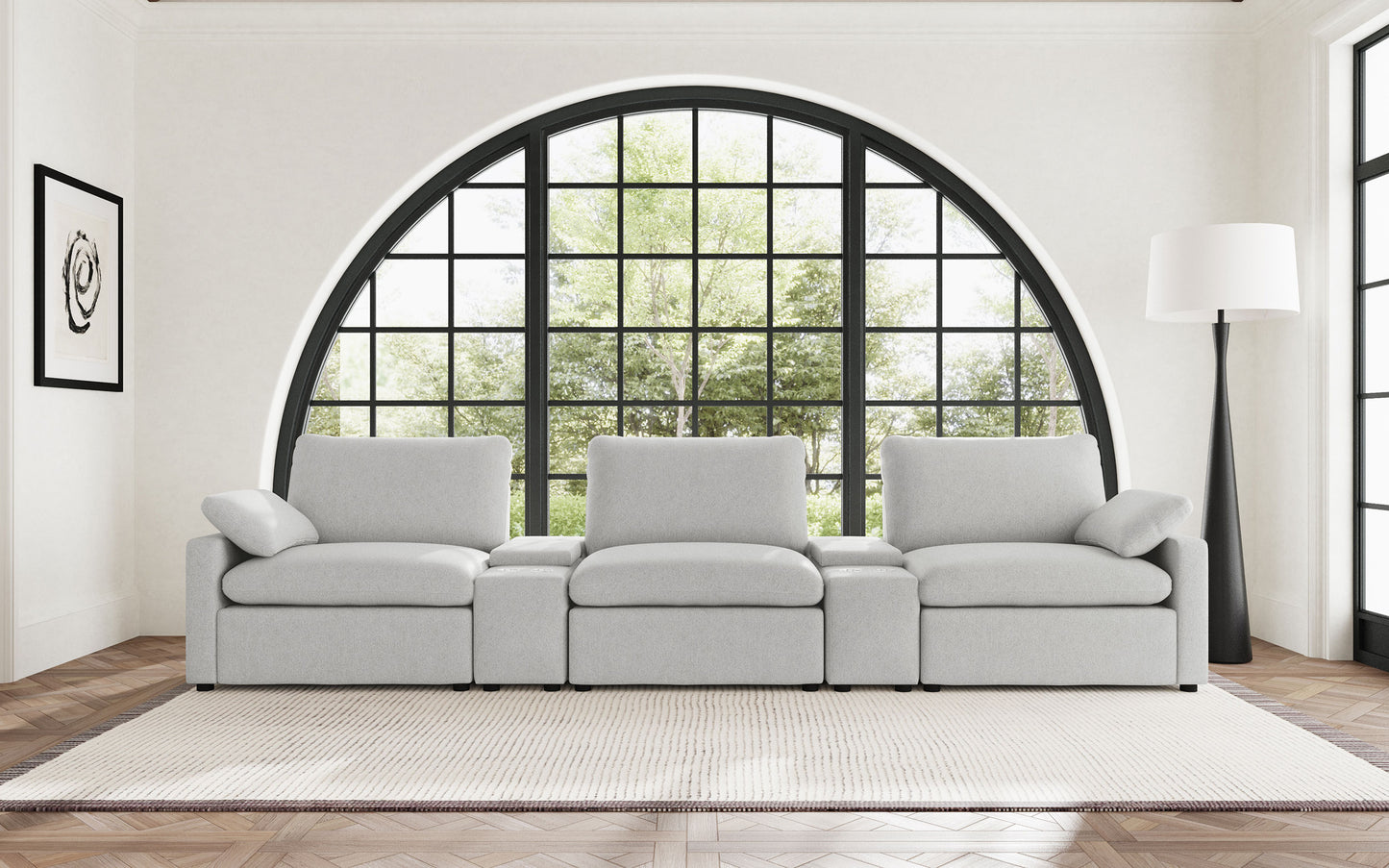 Collins 5-Piece Power Reclining Home Theater Seating Grey