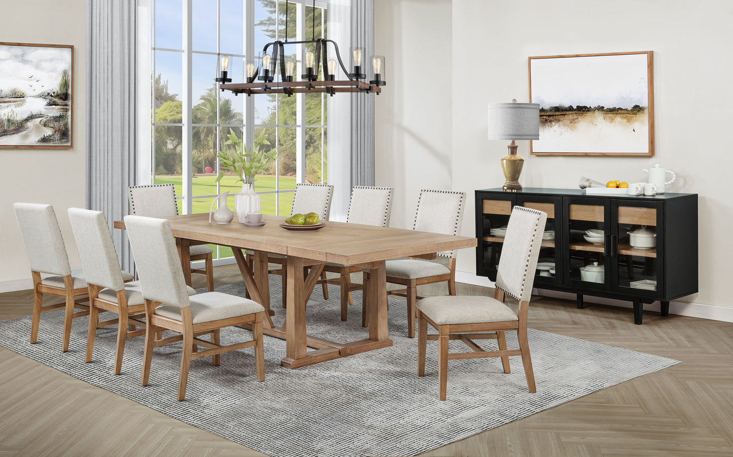 Middleton Upholstered Dining Side Chair Beige (Set of 2)