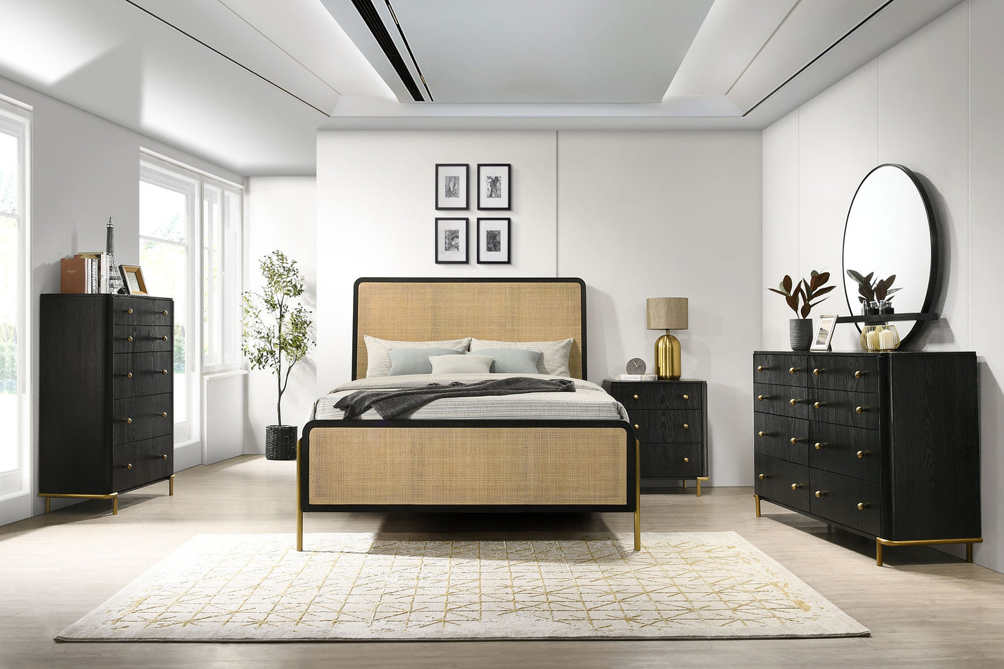 Arini 5-piece California King Bedroom Set Black and Natural