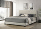 Dorian Fabric Upholstered Eastern King Panel Bed Cream