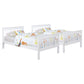 Chapman Wood Twin Over Twin Bunk Bed with Mattress White