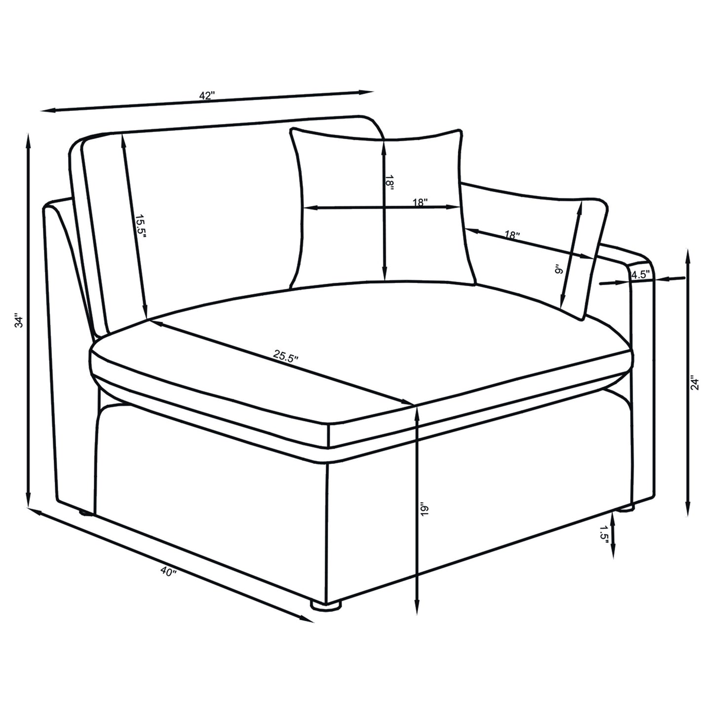 Hobson 5-piece Upholstered Modular Sectional Sofa Charcoal