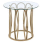 Monett 2-piece Coffee and End Table Set Chocolate Chrome
