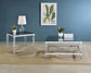 Lindley 2-piece Square Coffee and End Table Set Chrome