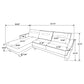 Caspian Upholstered Curved Arm Chaise Sectional Sofa White
