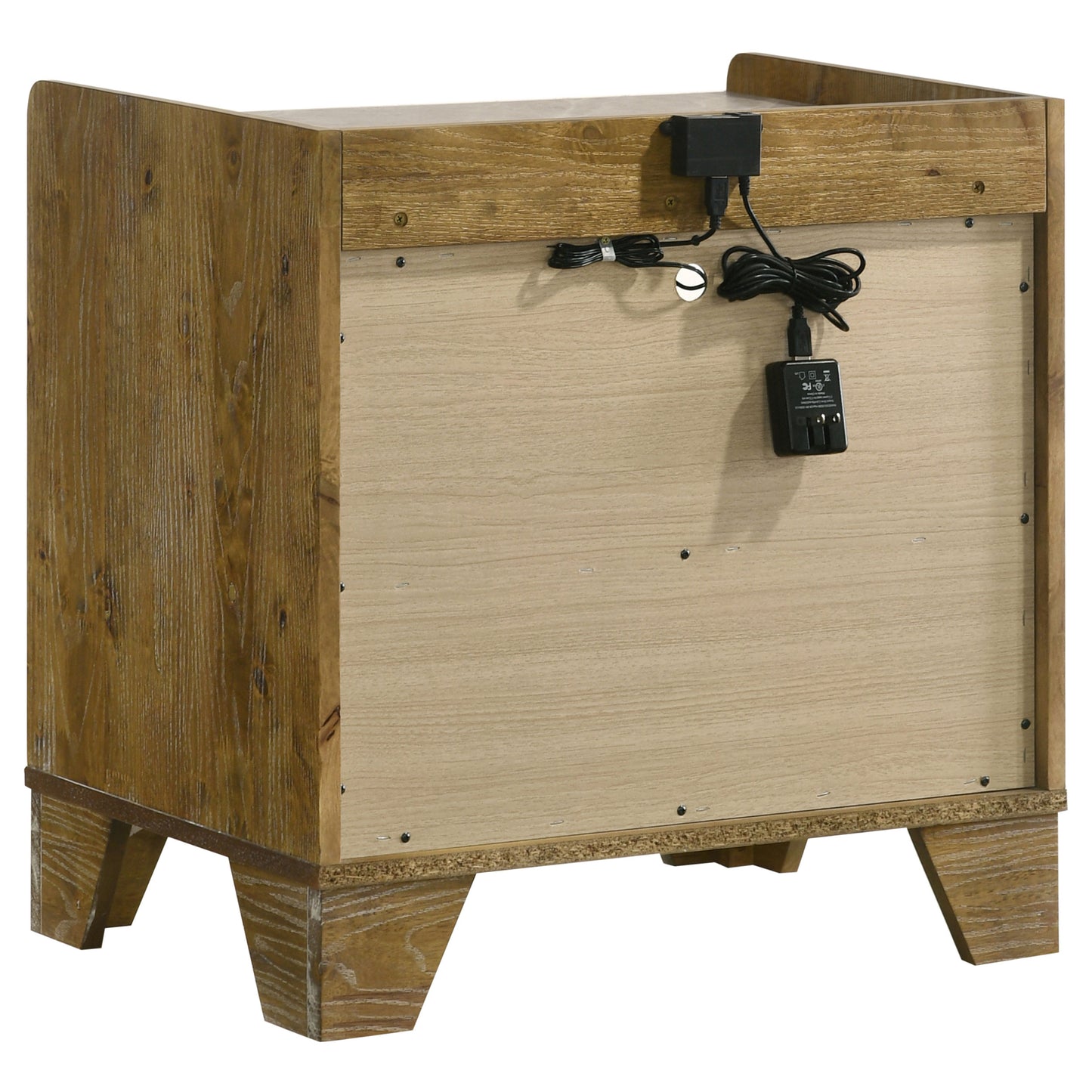 Henderson 1-drawer LED Nightstand Bedside Table Medium Oak