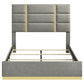 Ines 56-inch Fabric Upholstered Eastern King Panel Bed Grey