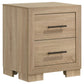 Arielle 2-drawer Bedroom Nightstand with Casters Light Oak