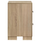 Arielle 2-drawer Bedroom Nightstand with Casters Light Oak
