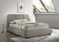 Mokena 46-inch Upholstered Queen Platform Bed Taupe
