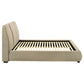 Mokena 46-inch Upholstered Queen Platform Bed Brown
