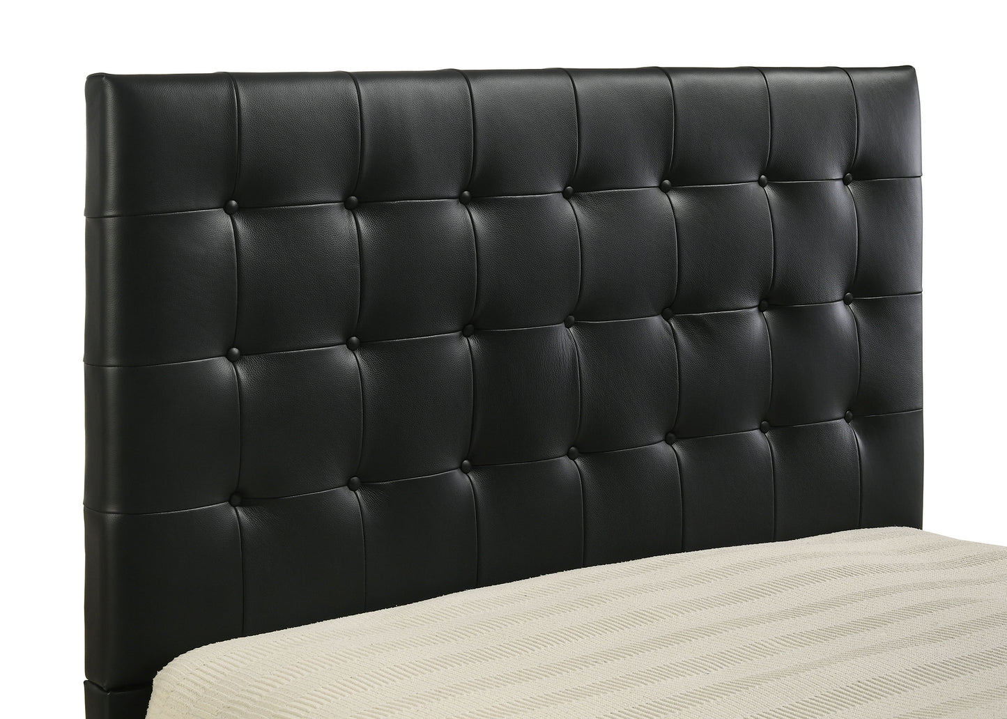 Medley Genuine Leather Eastern King Platform Bed Black