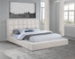 Dreux Upholstered Queen Panel Platform Bed Cream