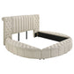 Sonya 4-piece Upholstered Eastern King Bedroom Set Ivory