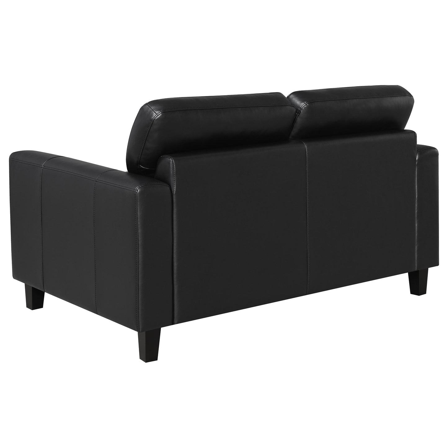 Scotland 3-piece Faux Leather Upholstered Sofa Set Black