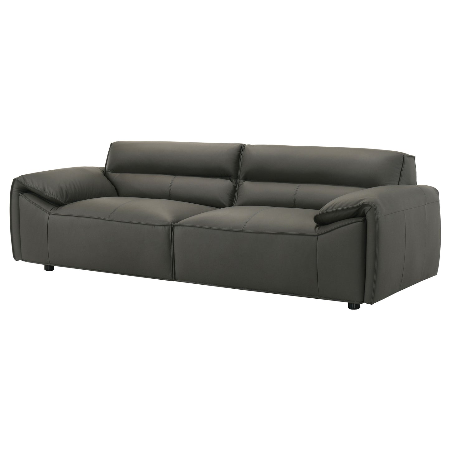 Buxton Top Grain Leather Upholstered Sofa Graphite