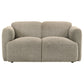 Dorset Fabric Upholstered Round Track Arm Loveseat Brown