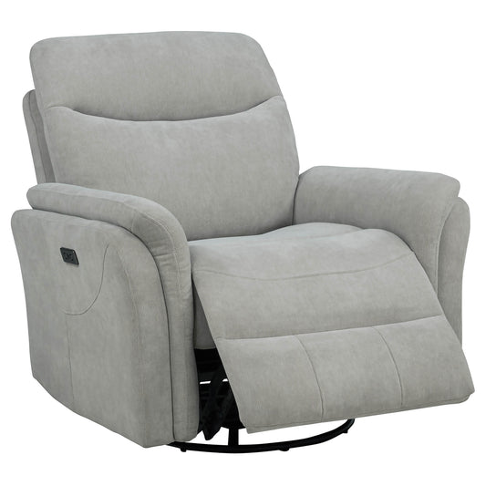 Adler Upholstered Power Swivel Glider Recliner Ivory