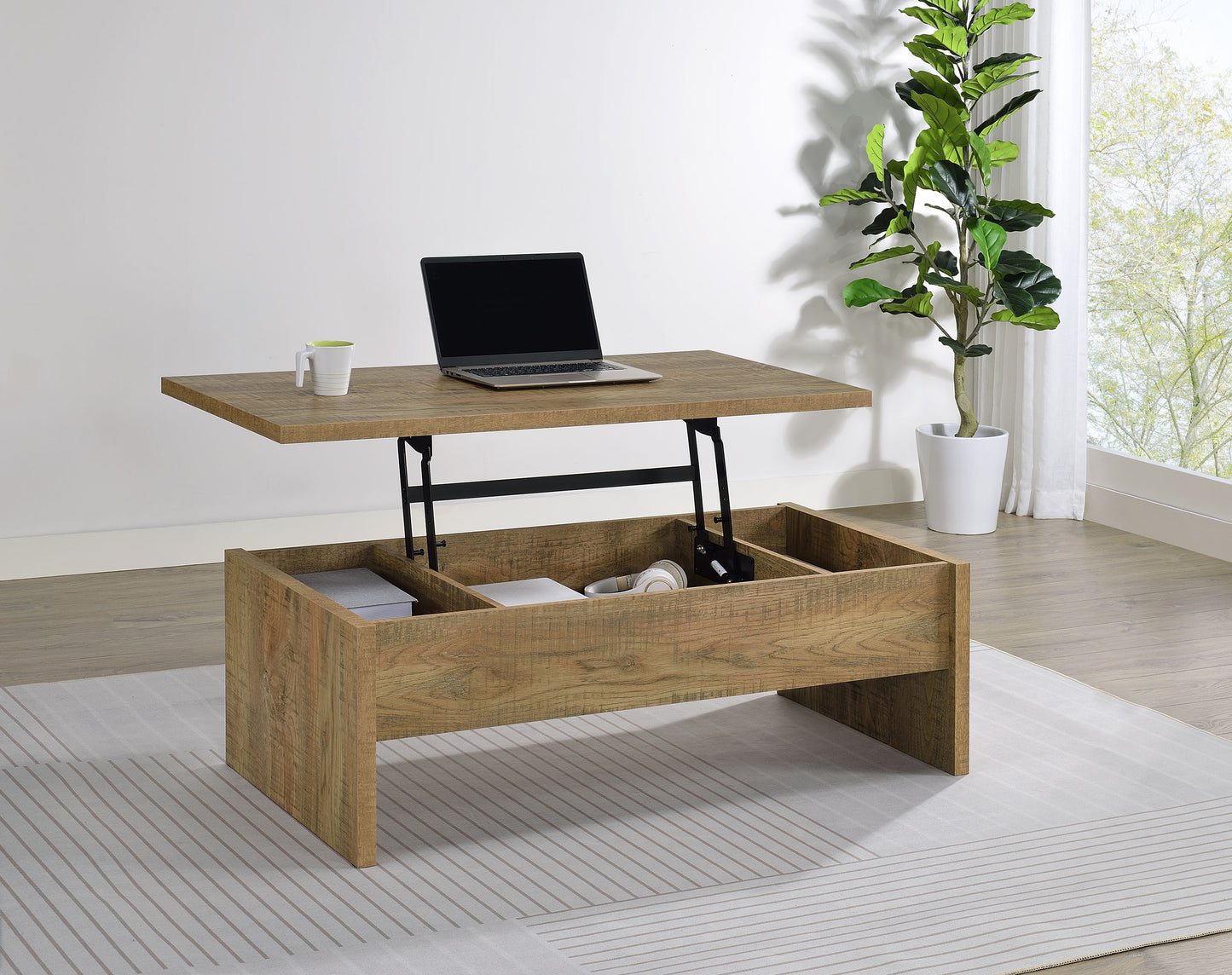Canoga Engineered Wood Lift Top Cocktail Coffee Table Mango