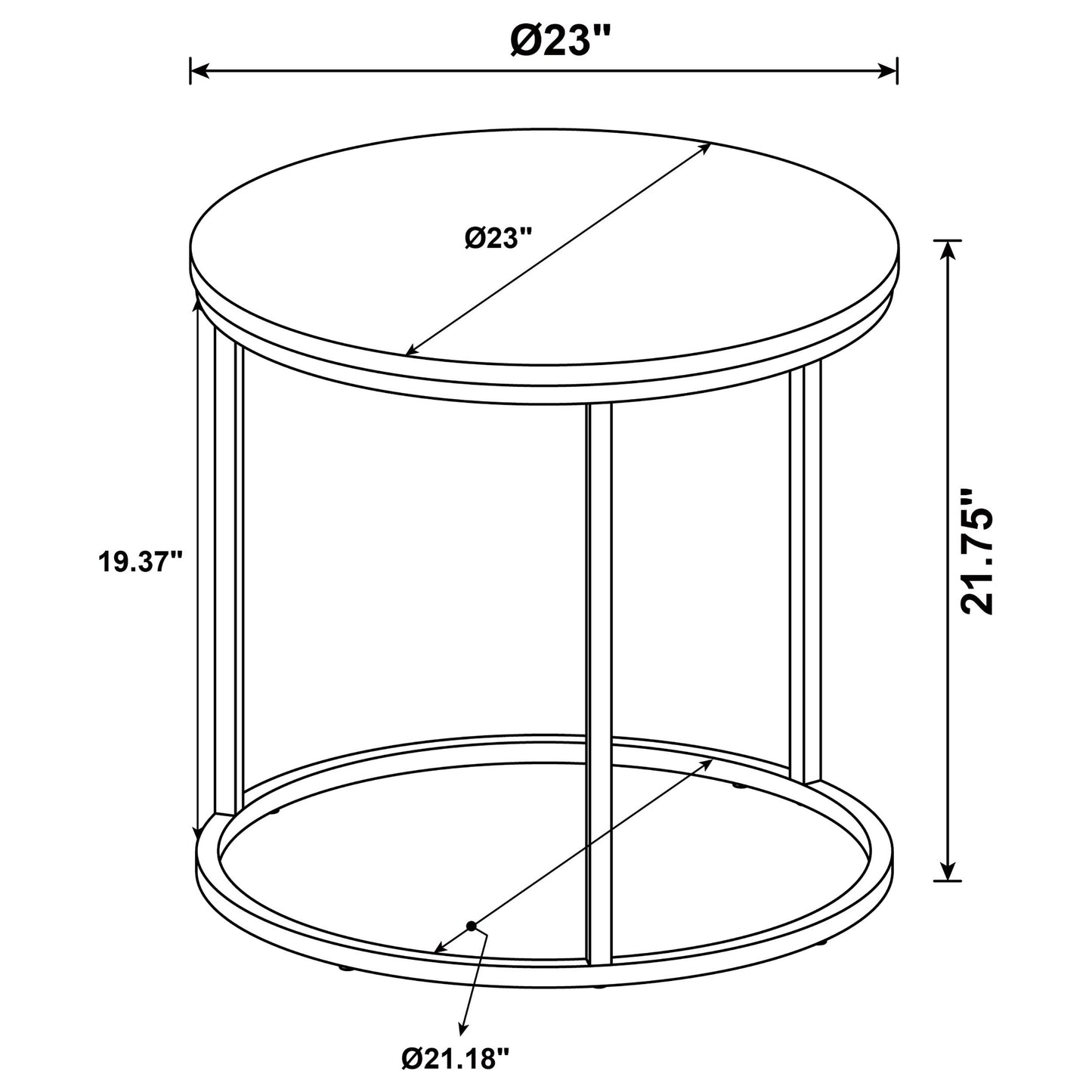 Lainey Round Occasional Side End Table Mango