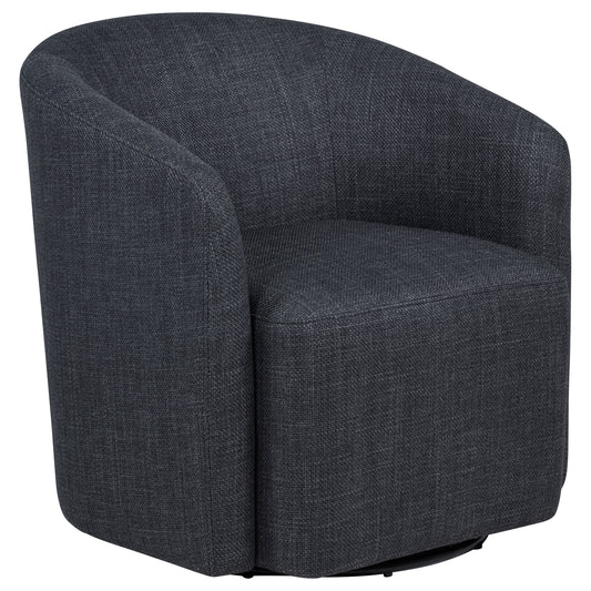 Mossbrook Fabric Upholstered Swivel Accent Chair Anthracite