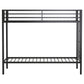 Alevera Metal Twin Over Twin Bunk Bed with Ladder Black