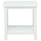 Skyview Square Pine Wood Side End Table with Shelf White