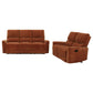 Navarro 2-piece Upholstered Reclining Sofa Set Orange