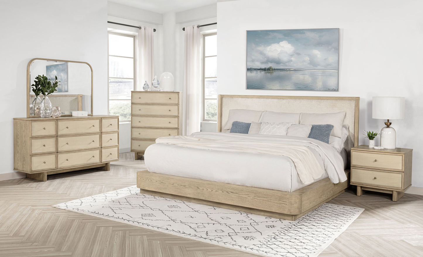 Kailani 5-drawer Bedroom Chest of Drawers Beige Oak