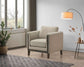 Islington Fabric Upholstered Panel Arm Accent Chair Taupe
