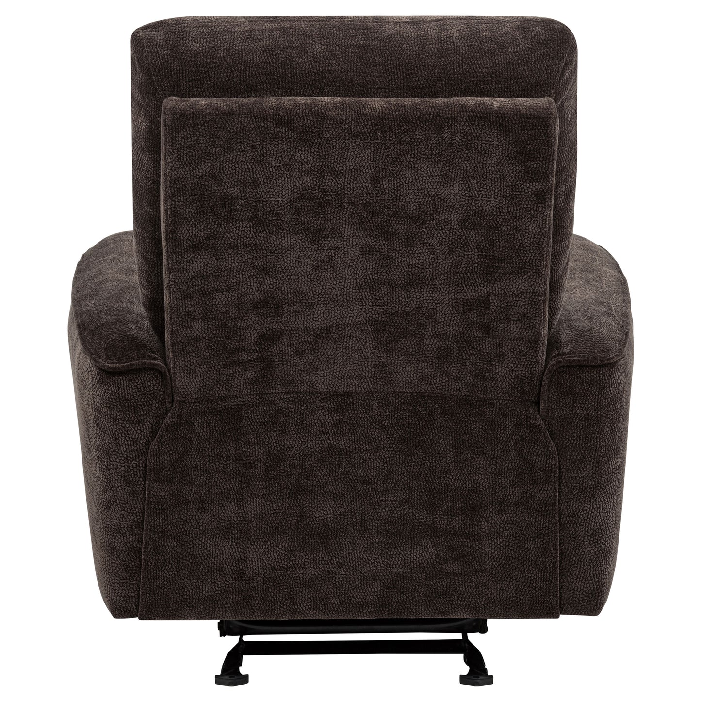 Navarro Chenille Upholstered Glider Recliner Dark Brown