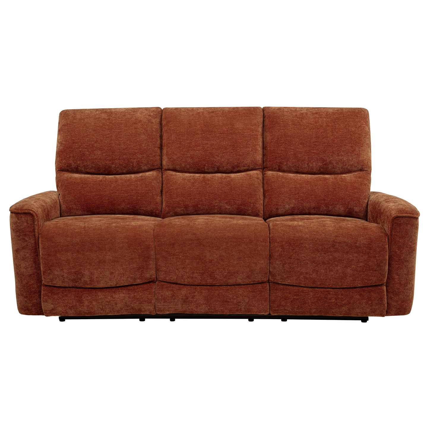 Navarro Chenille Upholstered Reclining Sofa Burnt Orange