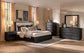 Leandro 55-inch Eastern King Wingback Bed Burnished Black