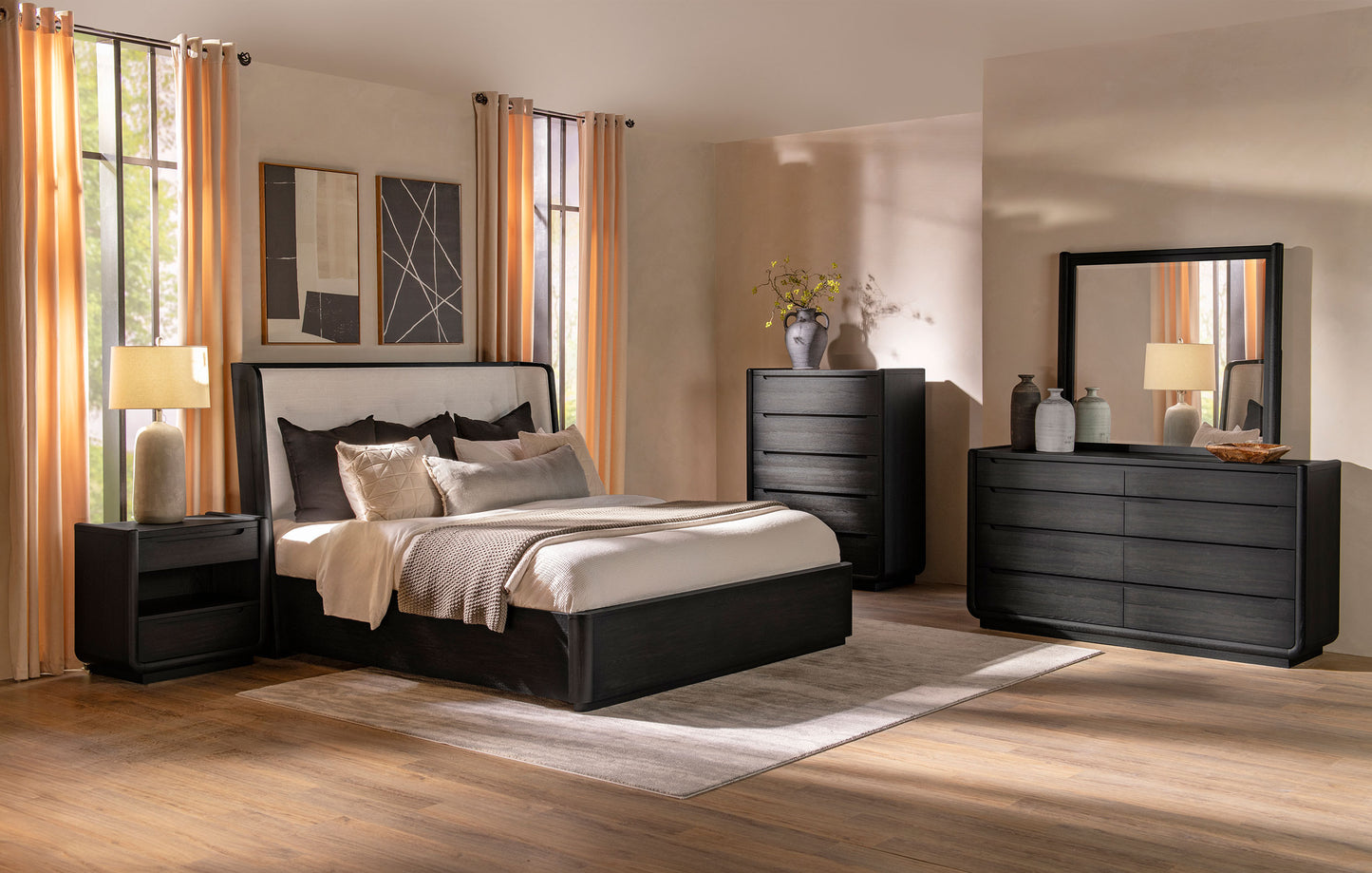 Leandro 5-piece Eastern King Bedroom Set Burnished Black